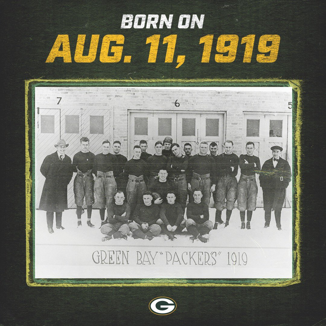 Green Bay Packers on X: 'On this date in 1919: The Green Bay Packers were  born 