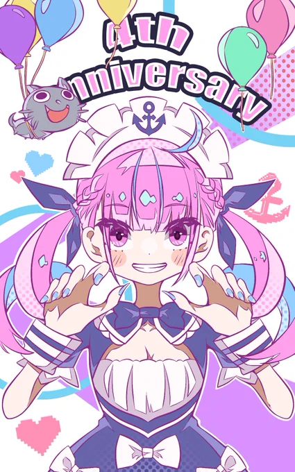 4周年おめです!#あくあーと  #湊あくあ4周年記念 