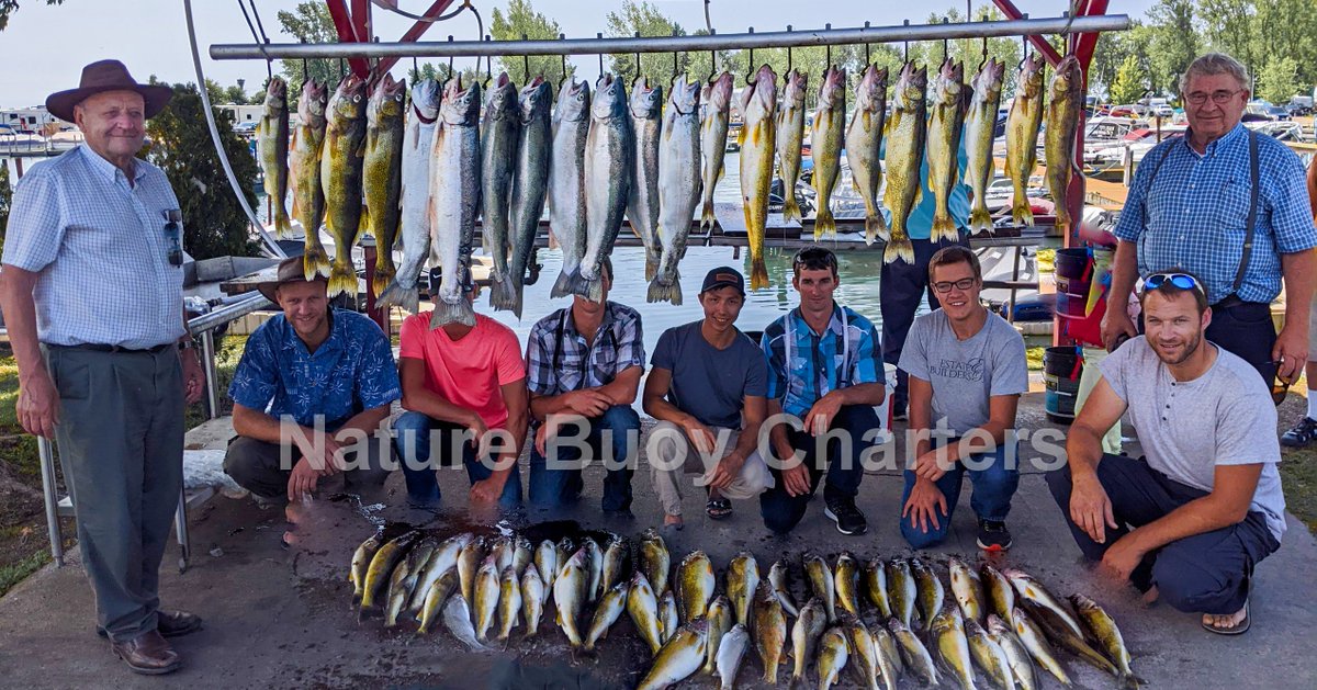 SO MANY FISH
brought up Capt Benny of Crooked Hook to help haul out this large team and haul in this many fish! 
OUTSTANDING DAY!

519 401 4939 - Capt Chuck Irwin
#NatureBuoyCharters #Walleye #Steelhead #FishOntario #FishLakeErie #CKTourism #ErieauMarina #Erieau #SeeYouInCK
