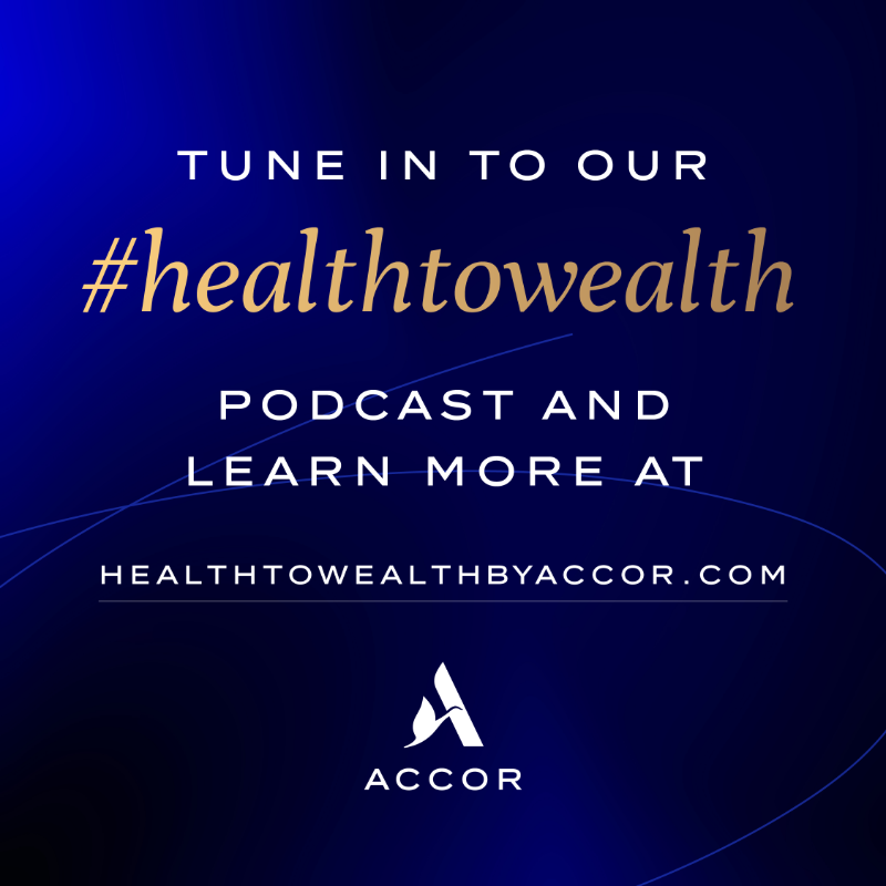 Accor's tweet photo. For the last episode of our #HealthToWealth podcasts, Damien Perrot will be talking wellness with @Yann_LeFloch from @Stairwage, the winner of our @VivaTech challenge.🚀

Tune in and get a glimpse of the future of well-being right here 📍