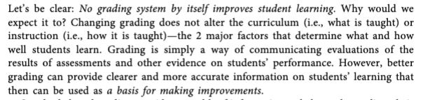 This paper from @tguskey and @laurajlink, 'Is Standards-Based Grading Effective?' is a must-read for anyone considering grading reform: gradingrx.com/is-standards-b… This quote resonates so deeply. If all you reform is grading, you might be treating a symptom, not the disease.