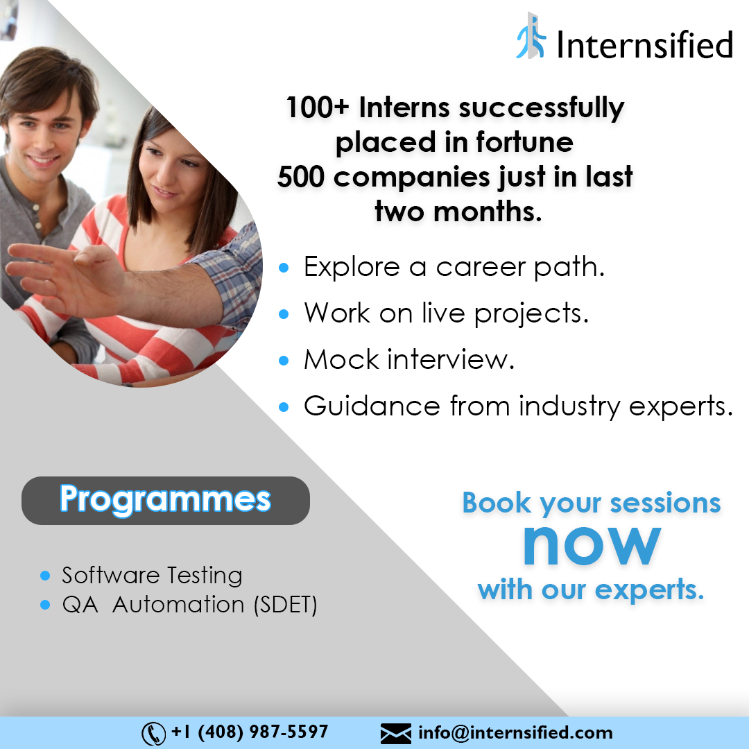 internsified's tweet photo. Internsified has successfully placed 100+ Interns in top-notch fortune 500 companies. Get trained by experts, unlimited community access & grooming for interviews. If you believe in continuous #learning to shape #career, Join our #joboriented training. https://t.co/p69tgrvYgv https://t.co/m3uSqQ7moV