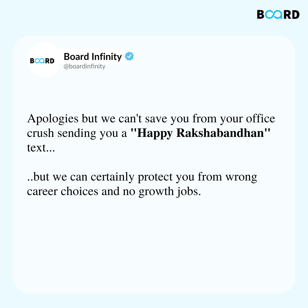 boardinfinity's tweet photo. A sincere apology to all the colleagues who turned brothers.
#BoardInfinity #BI #Rakhi #rakhi2022 #RakshaBandhan #rakhshabandhan2022 https://t.co/JdflAE74KT