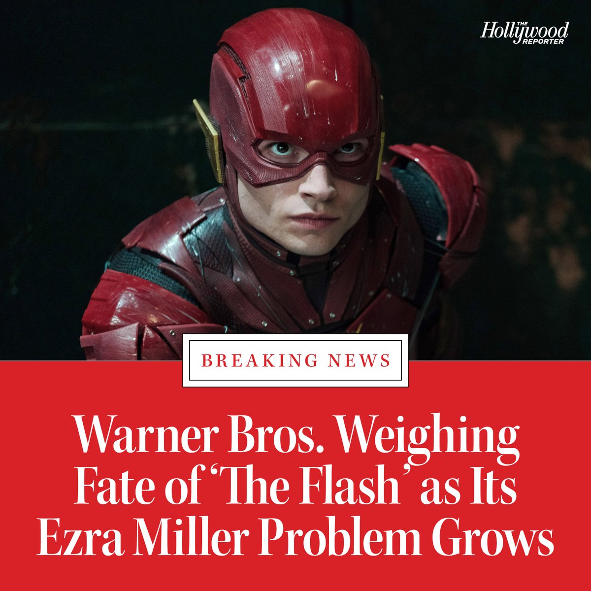 THR's tweet photo. The fate of #TheFlash hangs in the balance as Ezra Miller continues to make headlines. An outright shelving of the film is not off the table, though it would be a last resort https://t.co/CGIjPlymgL https://t.co/MZbPXfiyWK