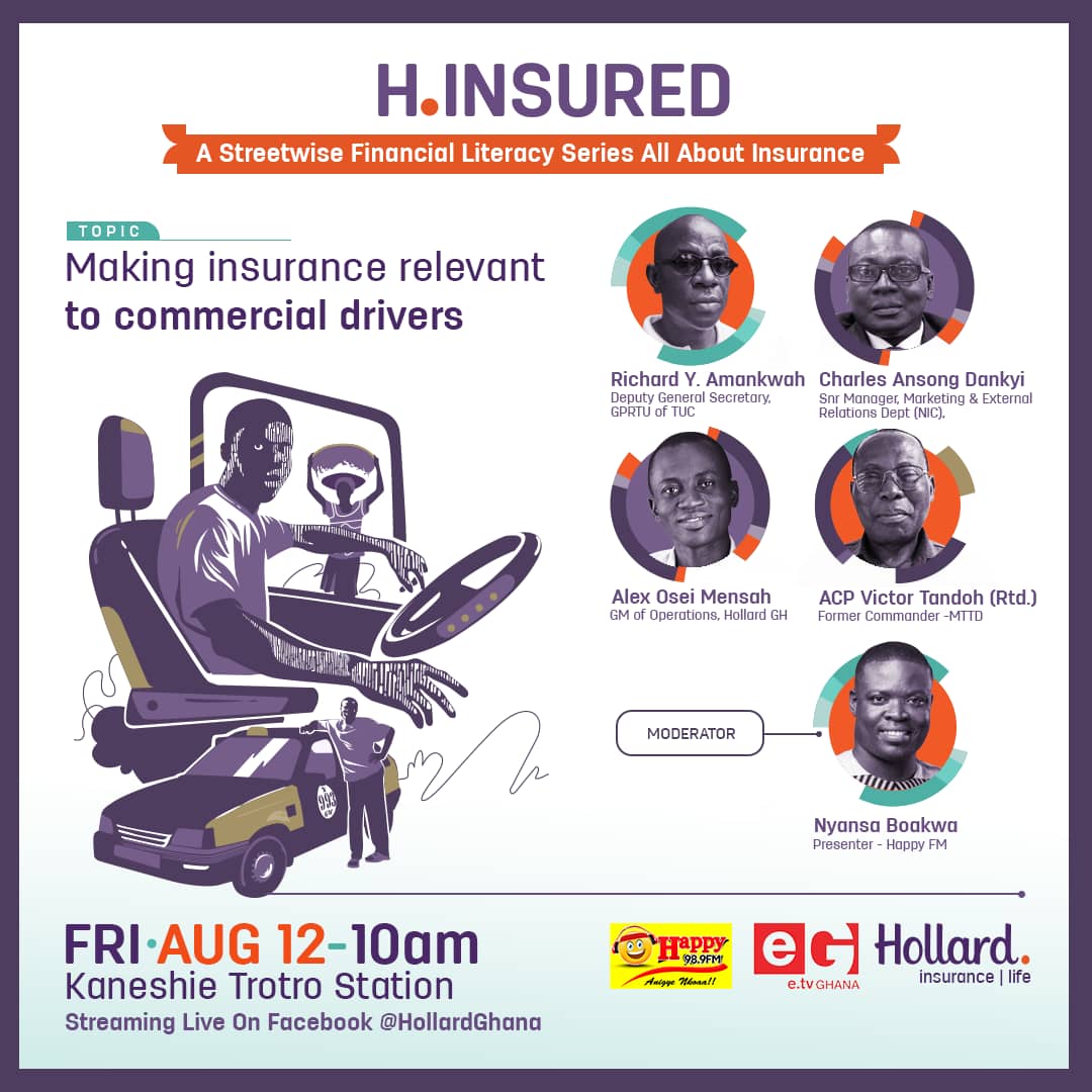 Y1079FM's tweet photo. The #HInsured train by #HollardGhana stops at Kaneshie Station this Friday.
Join @hollardghana, @etv_ghana and @happy989fm for this insightful insurance education simplified for commercial drivers.
Theme: Making Insurance Relevant to Commercial Drivers.
#HollardInsurance https://t.co/t722OnRYFr