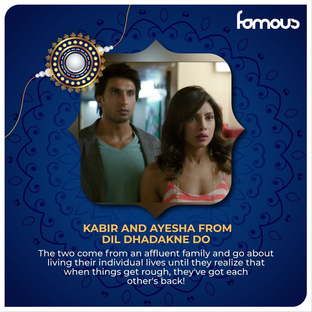 Famous_Studios's tweet image. Comment below and tell us which one amongst the following is your favourite duo!

#famousstudio #famous #bollywood #brother #sister #siblinggoals #reellife #movienight #watchlist #filmstudio #cinema #indiancinema #rakhi #happyrakshabandhan