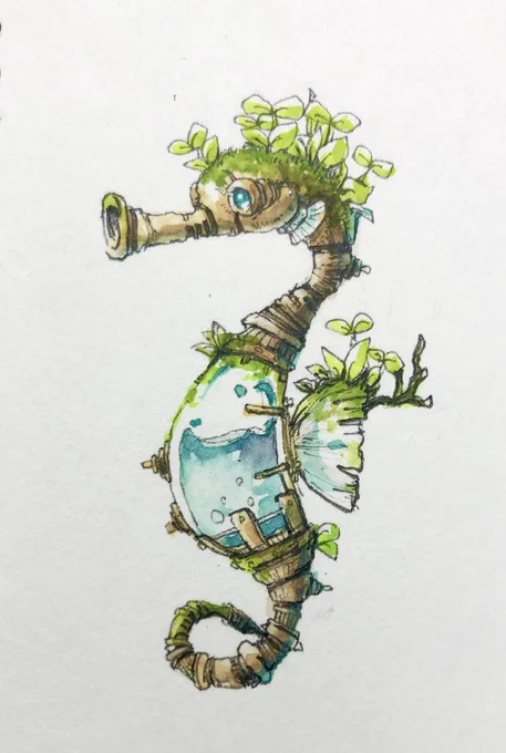 コケノオトシゴ【水彩ミニ】 