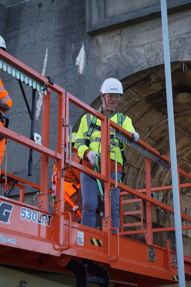 Spencer_Group's tweet photo. Our Sector Lead for Bridges - Luke Fisher took part in filming for Michael Portillo's Great Coastal Railway Journeys this week as part of our ongoing works at Menai Bridge. 

Find out about more about the  bridge on the @MenaiHeritage website - https://t.co/bLcOgcNZQ1 https://t.co/mfsZqbANii