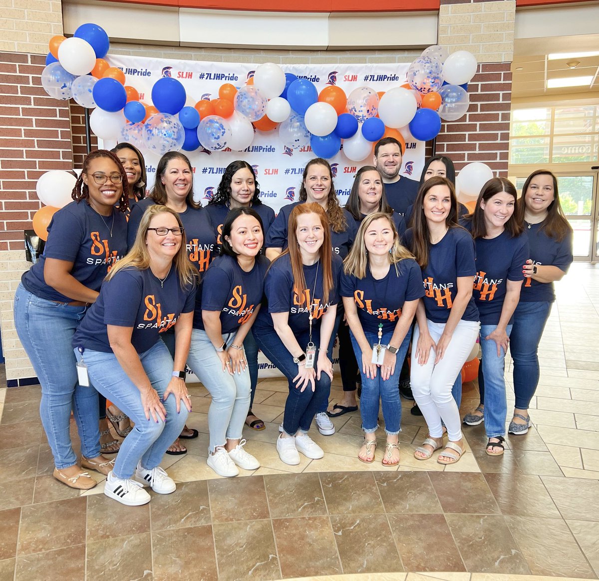 The BEST math department in Katy ISD 💙🧡 @spartan_speak @kisdsecmath #7LJHPride #KatyISDMath