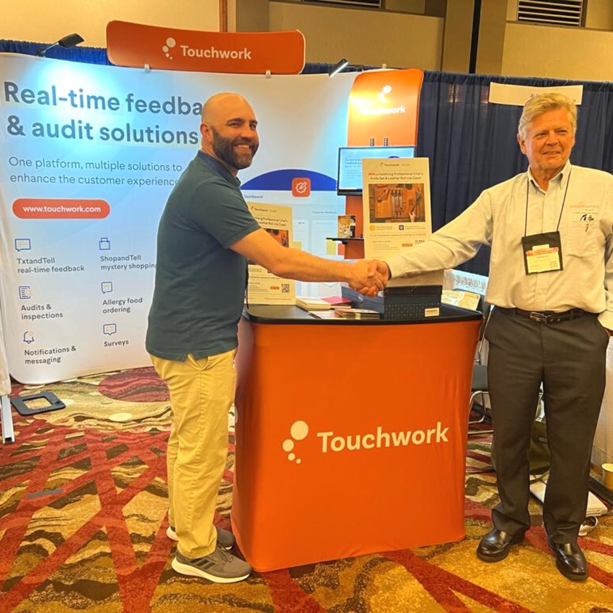 Touchwork's tweet photo. Our team have enjoyed connecting with colleagues at the @ahfnetwork conference in Scottsdale. Yesterday, we announced our winner for the Dalstrong Knife Set - Keith Kemmerer, Geisinger Healthcare. Congratulations!
Visit https://t.co/gPF6qkiZJG to find out more about #Touchwork https://t.co/YcLqCLGSaP