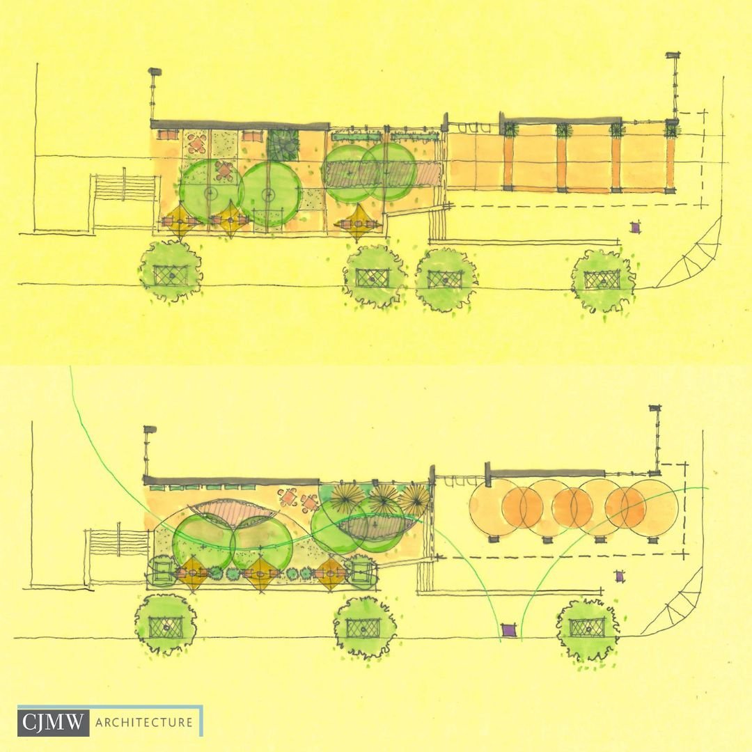 Much of what we do nowadays is digital, but it's always exciting when we get to explore concepts (like these courtyard options) through hand sketches! 

#sketch #sketches #handdrawing #courtyard #cjmw #cjmwarchitecture #design