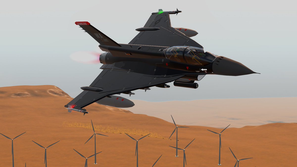 #SimplePlanes F-16XL Strike Fighter 
The General Dynamics F-16XL is a derivative of the F-16 Fighting Falcon, with a cranked-arrow delta wing.

simpleplanes.com/a/EXTg3F/F-16X…