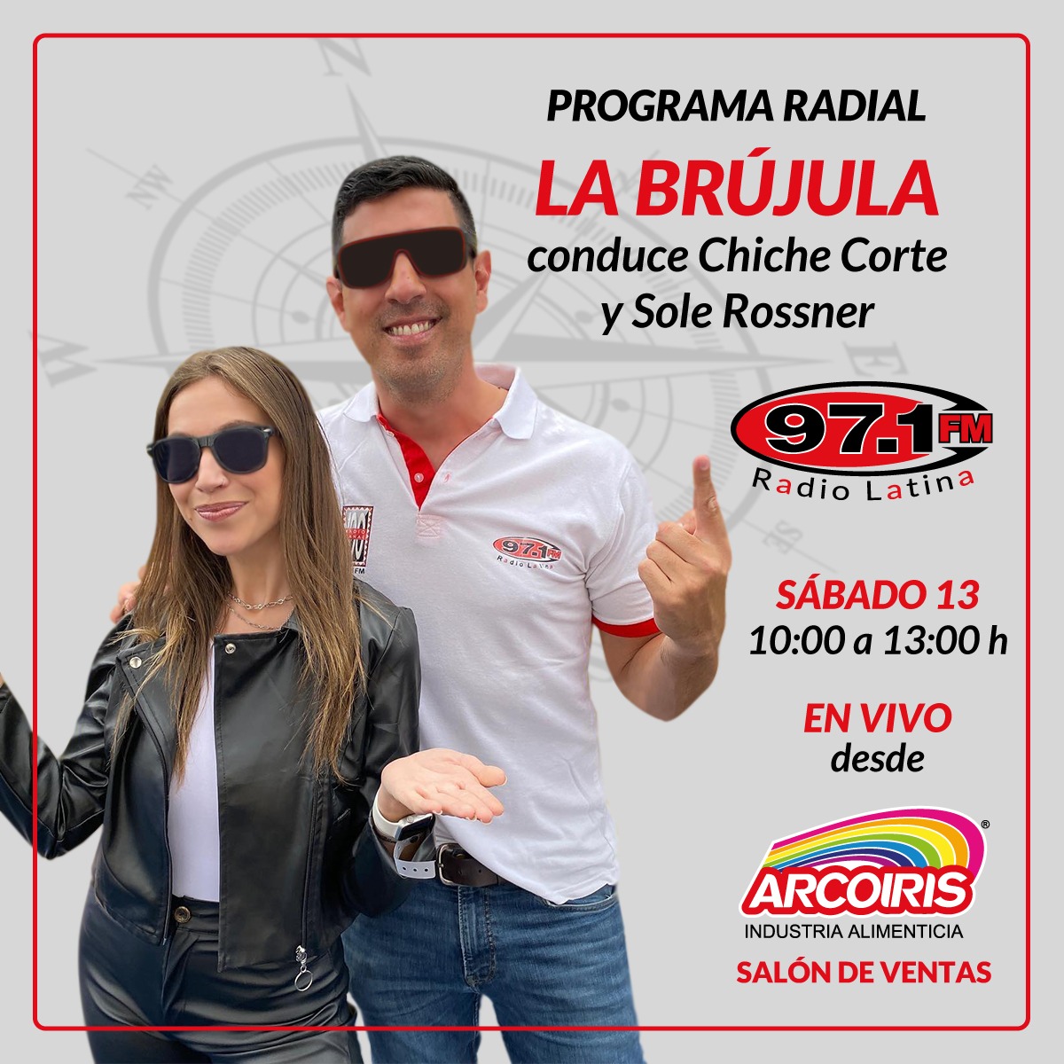 Arcoiris_Py's tweet image. Este sábado nos acompaña la buenísima programación radial de
🔝 #labrújula con
🎙️ @chichecorte y @SoleRossner en vivo por 📻 @RadioLatina971 desde el 🏪 𝑺𝒂𝒍𝒐́𝒏 𝒅𝒆 𝑽𝒆𝒏𝒕𝒂𝒔 𝒅𝒆 𝑨𝒓𝒄𝒐𝒊𝒓𝒊𝒔
¡Te esperamos!
#arcoirispy #consaboryconfianza #salondeventas #RadioLatina