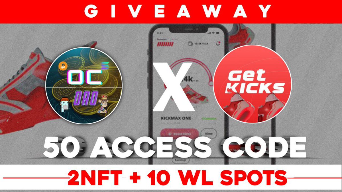 🎉🎉 Big Giveaway Get kicks 🤑🤑

2x nft + 10 wl +  50 acces codes

✅ Follow @OC_DAO_ × @GetKicks_io
✅ Like Rt/Tag 5 Frnds
✅ complete all task : gleam.io/FzVYT/instant-…

7day⏳
#Giveaway #SolanaNFT #nftart #SOLNFTs #Airdorp #NftGiveaway