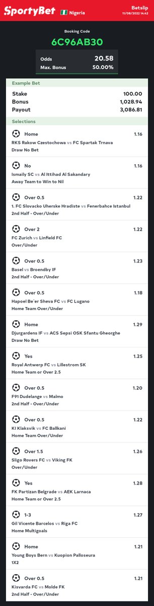 BettingTipsMan's tweet photo. 20 odds 

6C96AB30 https://t.co/NMqOLHAsnS