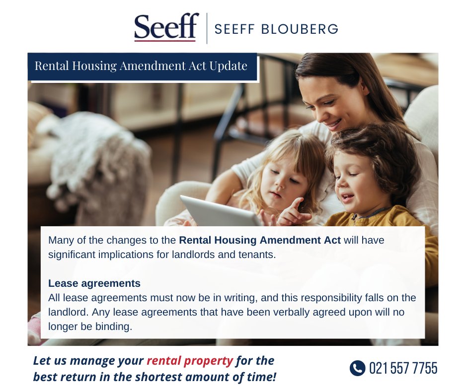Rental Housing Amendment Act update 🏘
-
-
#SeeffProperties #SeeffBlouberg #SeeffCares #propertyadvice #propertytips #SeeffYourWayHome
blouberg.seeff.com
