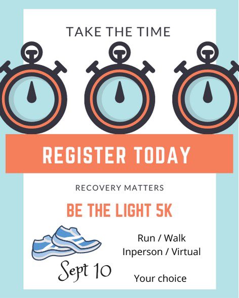 Have you signed up yet?  If not, today’s the day.  Click the link and help support recovery for our youth.  Can’t join us on September 10, join us virtually!  Can’t join us at all, consider making a donation. Support recovery today !!     wakemonarchacademy.org/events