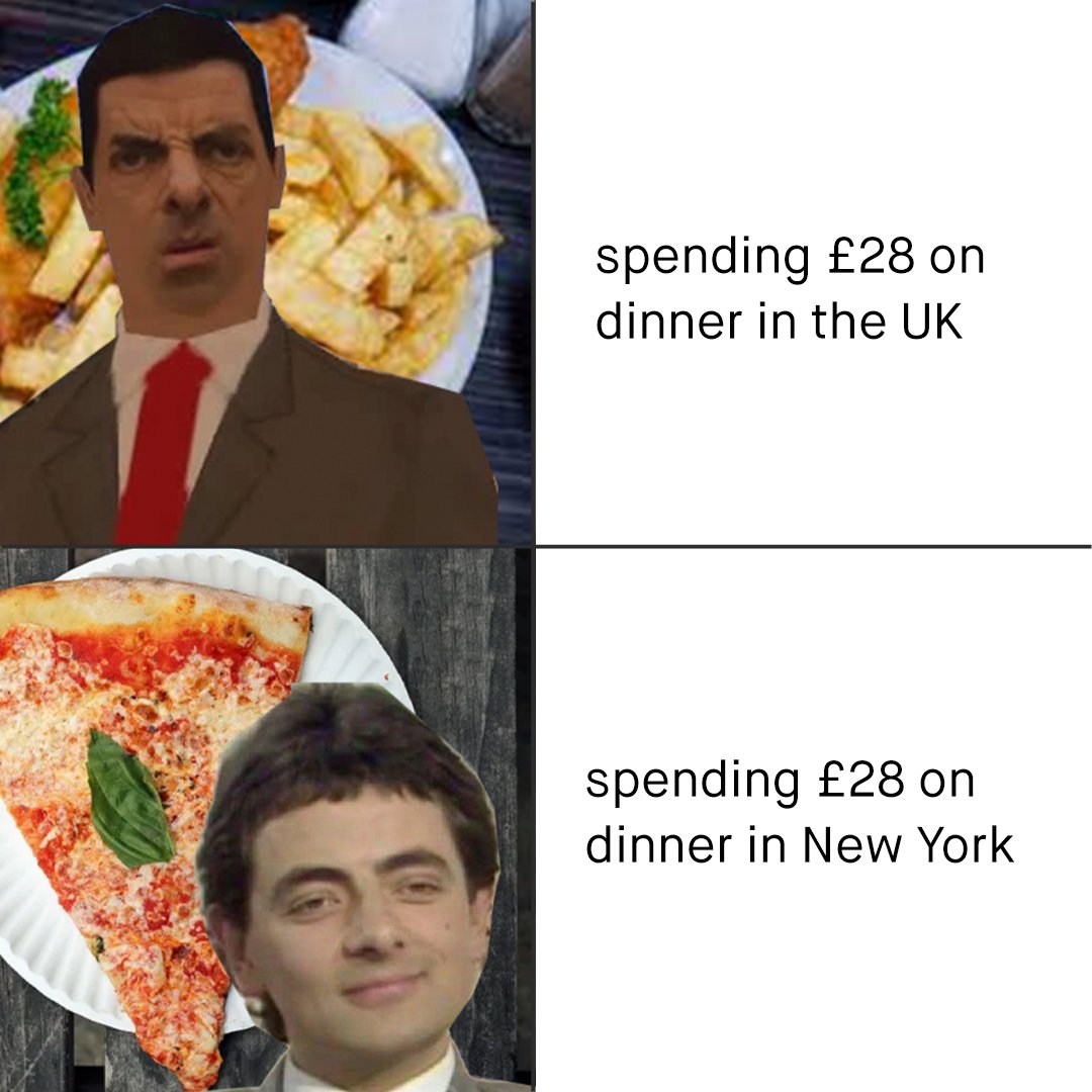 monzo's tweet photo. Let’s talk about the real reason you go on holiday🍝
The average spend for eating out in New York is £28 🇺🇸
#MonzosSummerHolidayDataThing https://t.co/EcN7UDPNIo