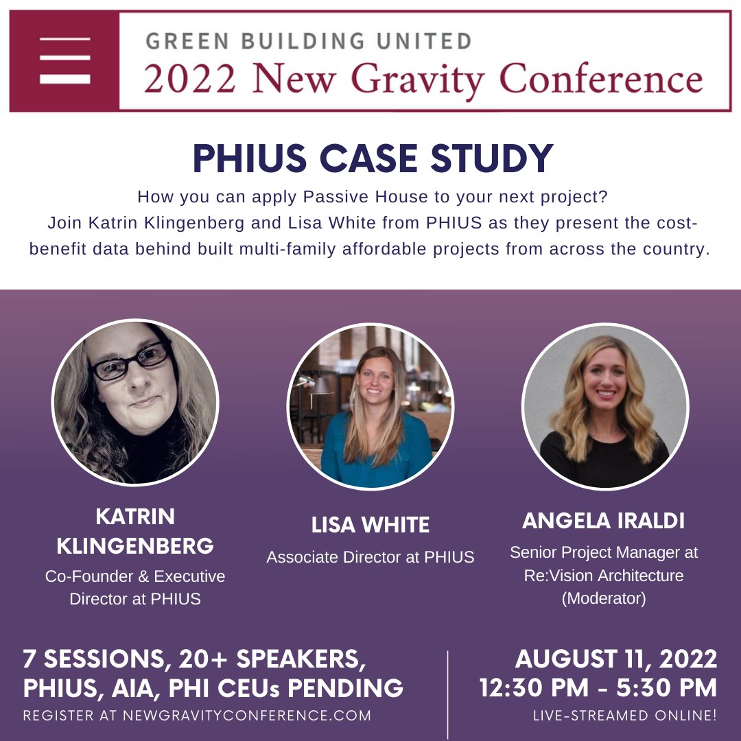 PHIUS1's tweet photo. Join us for a Phius case study session during the @GreenBldgUnited New Gravity Conference TODAY!
More info: https://t.co/OaA1kCDFNx
#NewGravity #BuildGreen2022 #Phius #PassiveBuilding #PassiveHouse https://t.co/UC3eNSkpPe