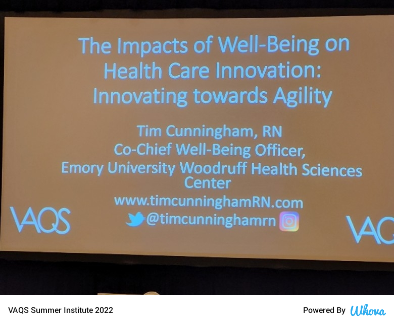 CallawayLane's tweet photo. amazing session this am! Thank you, Tim for your energy and message  #qualityscholar #VAQS #VAQSfellows #VAQSfaculty #qualityscholars #VAQSSI2022 via Whova event app https://t.co/0n2m24gdLI https://t.co/8WyyBYWVD8