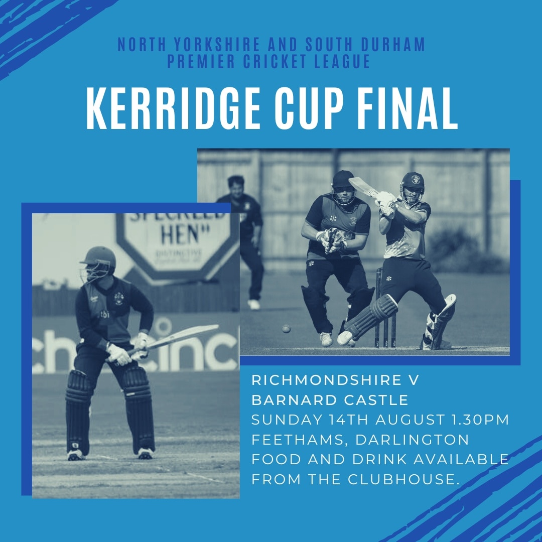 🏏Cup Final🏏

We're hosting the <a href="/NYSDCricket/">Official NYSDCricket</a> Kerridge Cup Final on Sunday afternoon! <a href="/BarnardCastleCC/">Barnard Castle CC</a> v <a href="/richmondshirecc/">Richmondshire CC</a>, 1.30pm start.