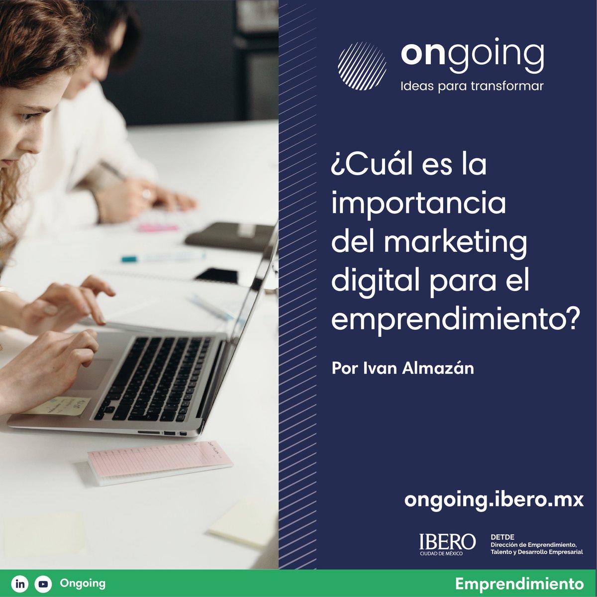 IberoCEAN's tweet photo. ¿Cómo posicionar tu emprendimiento? #Entérate https://t.co/Kmhx4N5BRV
#emprendimiento #marketing #marktingdigital #Ongoing #OngoingIBERO #emprende https://t.co/NfxGgS8nEM