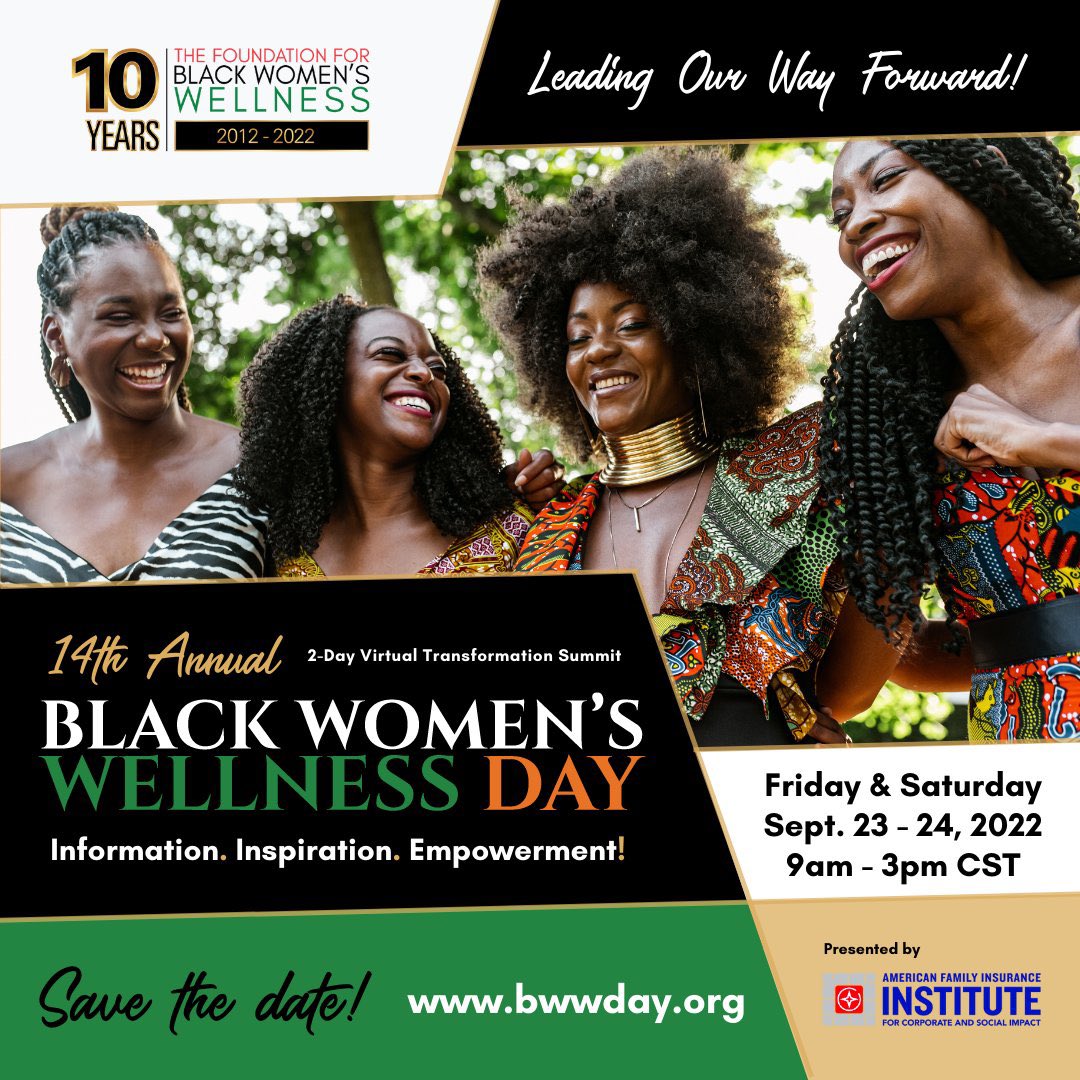 Friends! Join us for the 14th Annual #BWWDAY on Fri &amp; Sat, Sept 23-24 for a life-changing time as we continue 'Leading Our Way Forward!" Black women's leadership will be on display to deliver the Information, Inspiration &amp; Empowerment u need! REGISTER NOW! bwwday.org