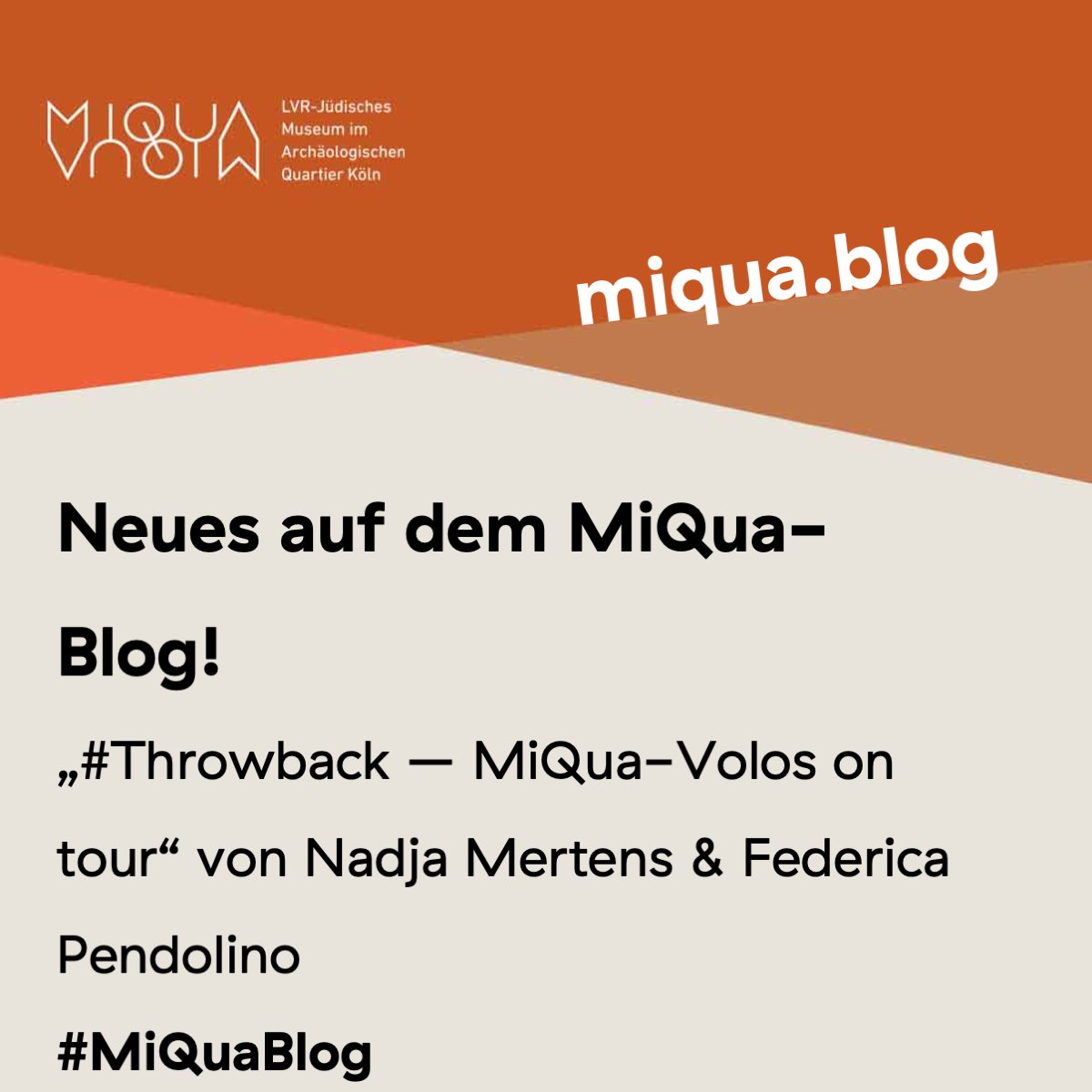 museum_miqua's tweet photo. 📢Neues auf dem #MiQuaBlog! Zum heutigen #ThrowbackThursday schauen die #MiQua-Volontärinnen Nadja &amp; Federica nochmal auf die #BVT22 zurück 👀 Was lässt sich auf ihre Arbeit im MiQua übertragen? Das Thema Nachhaltigkeit spielt auch in ihrem Volontariat immer wieder eine Rolle🍃🏛️ https://t.co/Q9wFxLBaow
