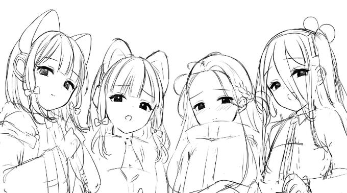 ラフだけど、私が各キャラ描くとこんな感じです～! 