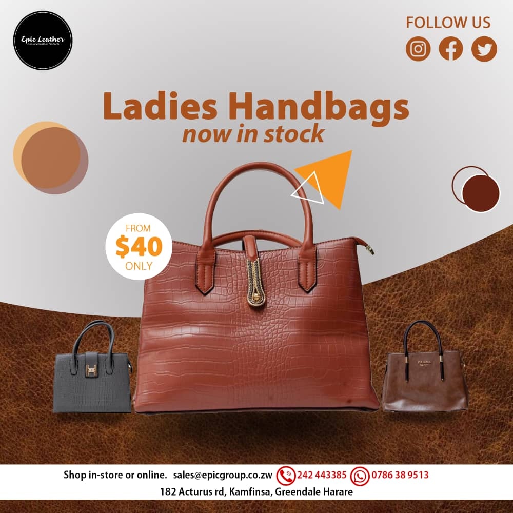 Handbags add value to your attire. We have in stock a variety of ladies handbags that you can choose from.
Visit us at 182 Acturus Rd Kamfinsa, Greendale