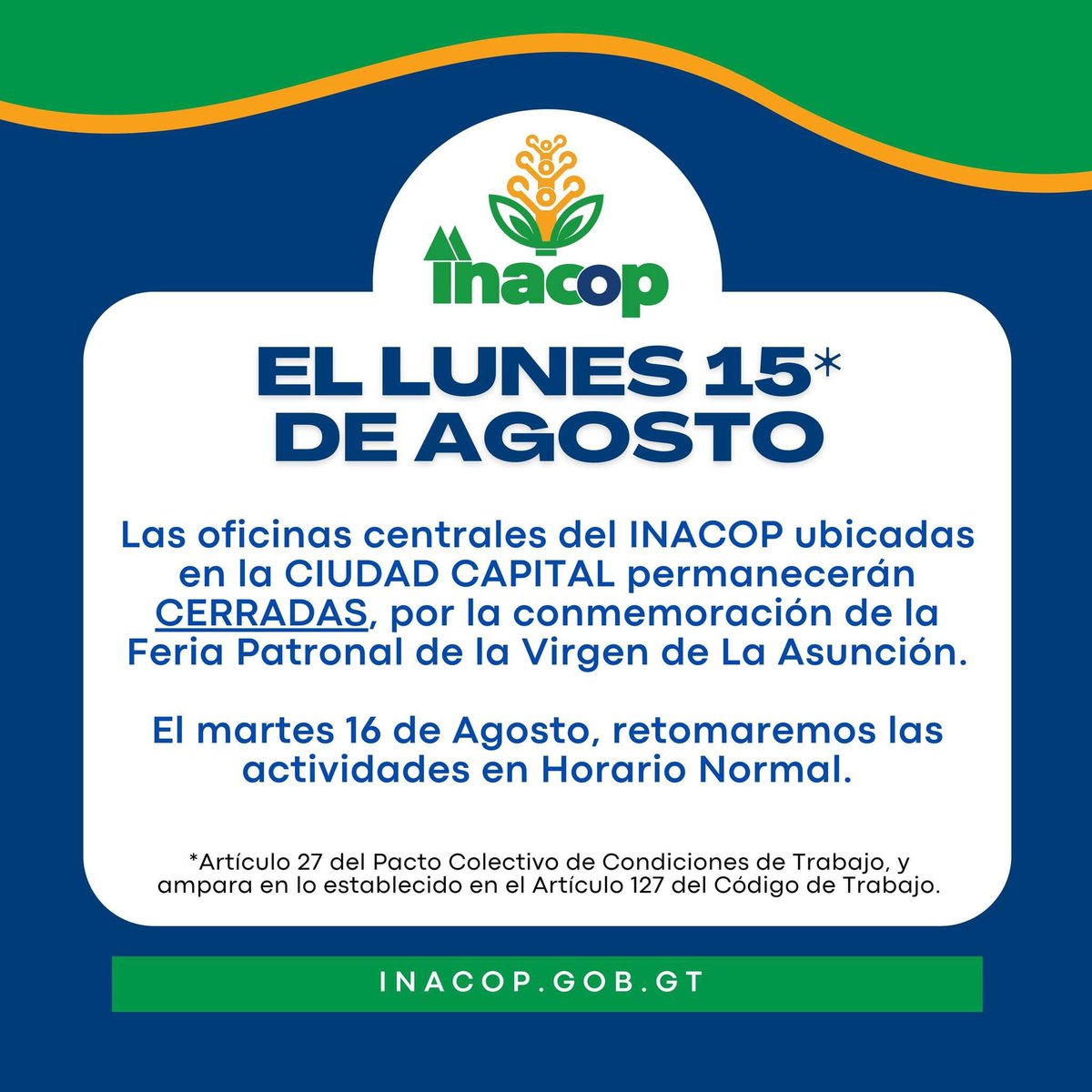 inacop_gt's tweet photo. 📌Información Importante.

#Guatemala #cooperativas #INACOP https://t.co/j83DHo8w54