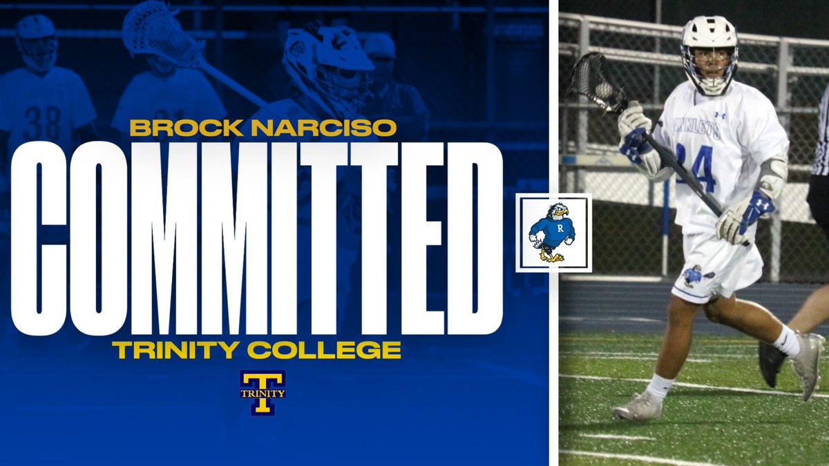 GoHawklets's tweet photo. Congratulations to Brock Narciso '23 who has committed to continuing his academic and athletic career at Trinity College! In his LAKC Championship junior season for @RockhurstLax, Brock was 2nd Team All-Metro with 16 goals and team-high 20 assists. Way to go, Brock - Rock State! https://t.co/Ii6sWTPqdp