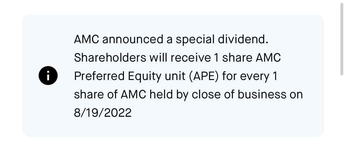 degenlifer's tweet photo. LFG!!! 🚀 $AMC 🔥 Dont miss to get $APE dividends!  🚀 🚀 🚀 #AMC #atAMC #AMCSqueeze #AMCDividend https://t.co/q94xipznRc