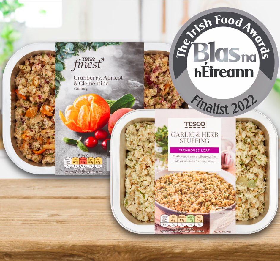 TSFoods's tweet photo. We are excited to announce that six - yes SIX! - of our products have been shortlisted in the much anticipated @BlasNahEireann ! Two of these finalists are some of the mouthwatering stuffings we make for @TescoIrl . This is a big credit to our skilled, quality focused team!#blas https://t.co/jIj6Jln016