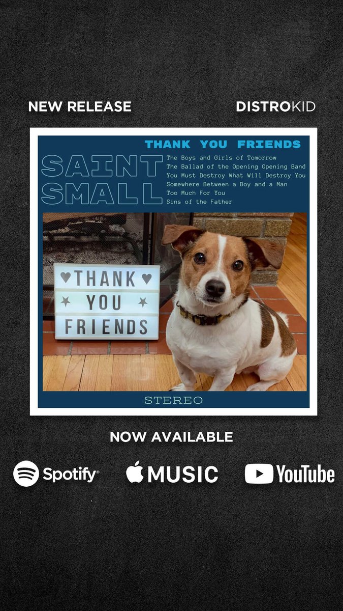 saint small (@saintsmallband) on Twitter photo Now streaming… THANK YOU FRIENDS by Your friends in <a href="/saintsmallband/">saint small</a> - listen, love, follow - online anytime, or in person TONIGHT (with CDs - remember those?) <a href="/TurfClubMN/">Turf Club</a> with <a href="/ShackletonsBand/">The Shackletons</a> and <a href="/themoodswings/">the mood swings</a> Let's make Winston the most famous dog around! Now streaming… THANK YOU FRIENDS by Your friends in <a href="/saintsmallband/">saint small</a> - listen, love, follow - online anytime, or in person TONIGHT (with CDs - remember those?) <a href="/TurfClubMN/">Turf Club</a> with <a href="/ShackletonsBand/">The Shackletons</a> and <a href="/themoodswings/">the mood swings</a> Let's make Winston the most famous dog around!