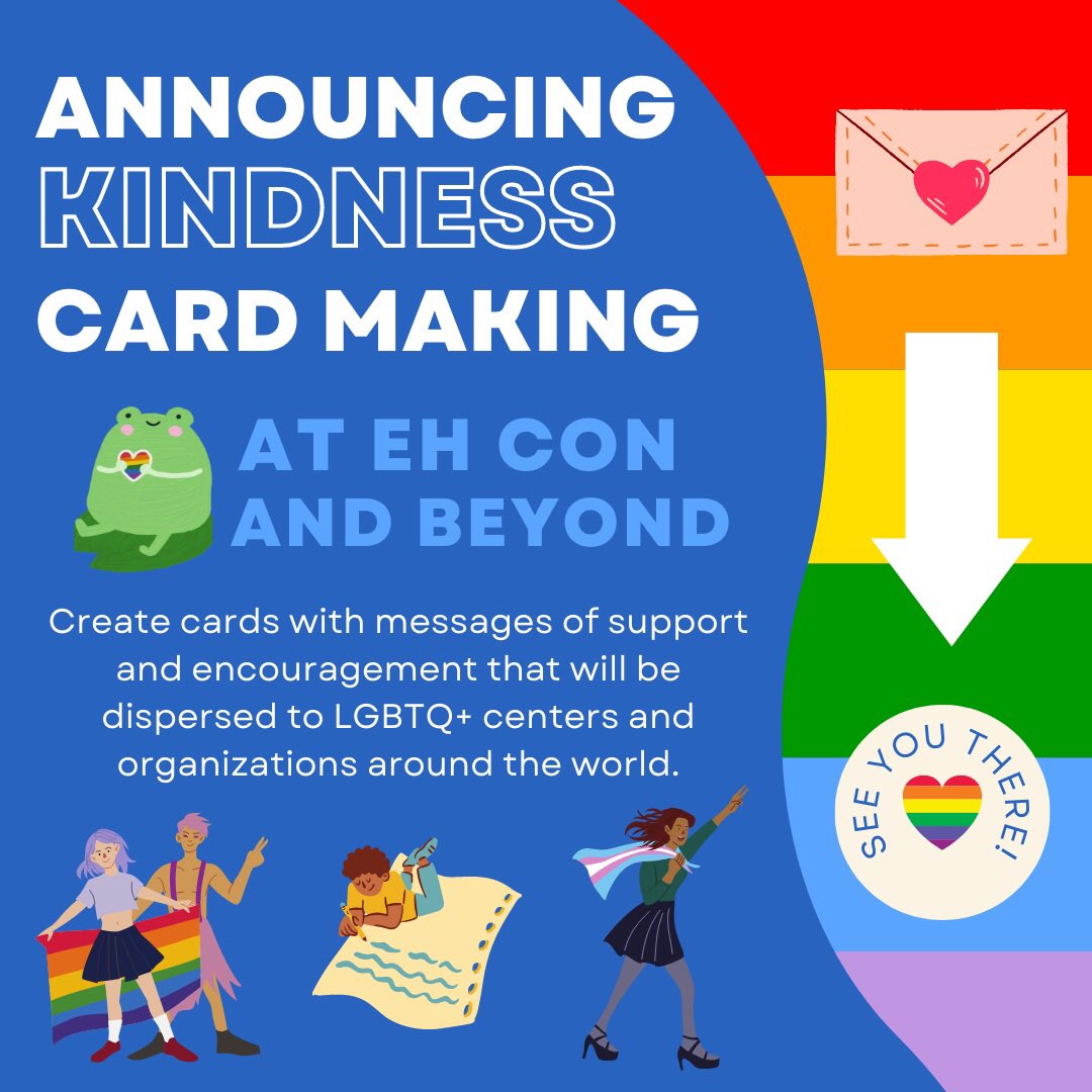 earpitforward's tweet photo. Going to @EHConCanada? Want to make a difference in the lives of LGBTQ+ youth (&amp; people of all ages)? Join us in creating cards with messages of encouragement &amp; support that will be dispersed to LGBTQ+ centers &amp; orgs. Checkout the Earper Experience room at the con! #EarpItForward https://t.co/gvmQhQscW3