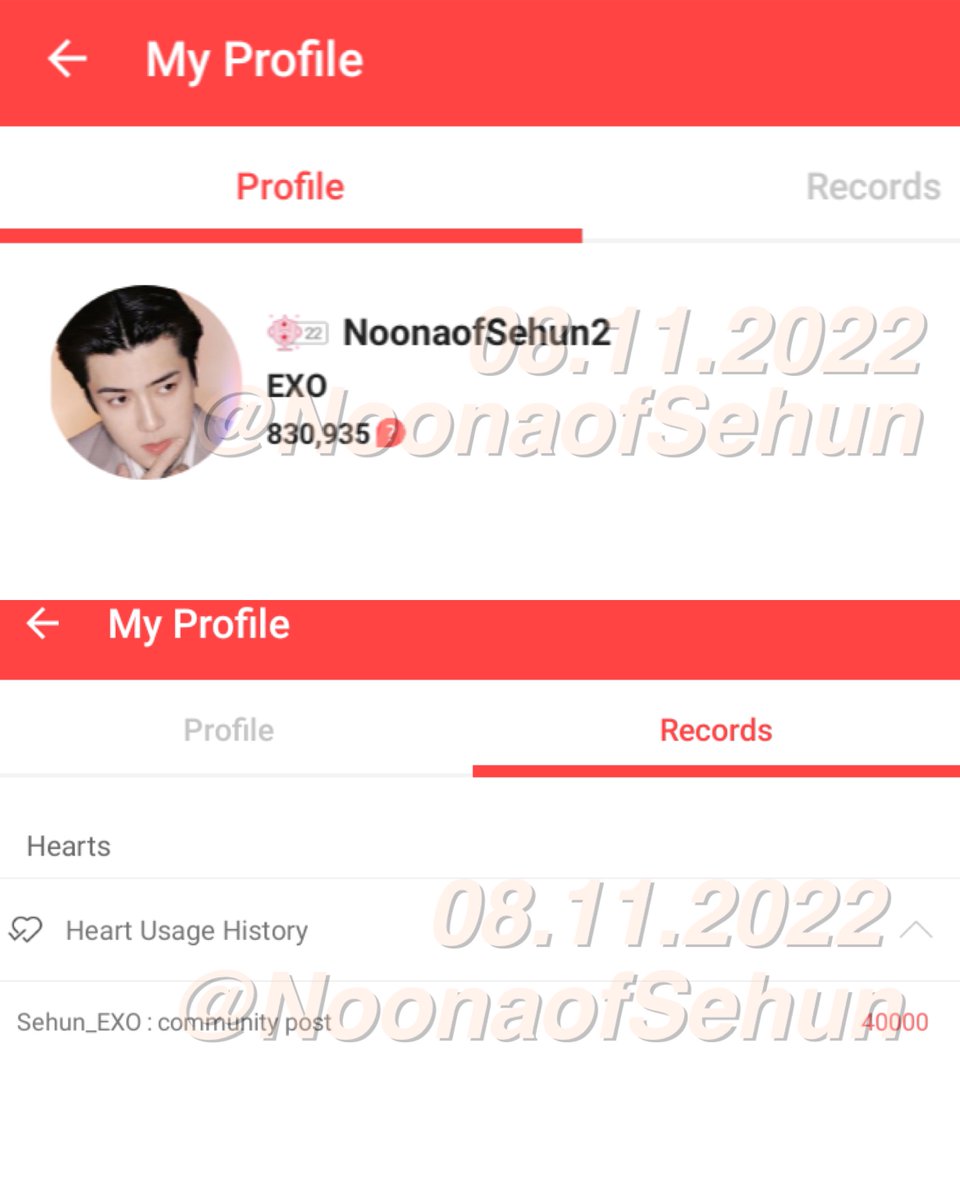 NoonaofSehun's tweet photo. ▫️08.11.2022
We must win now, it’s now or never! 

I have dropped a total of 170,000 hearts from all of my choeaedol accounts. I’m kokobroke now. 

✨ Total drop so far: 1,004,000 ✨

#EXOLforEXOonHDA #PowerUpForEXO #MagiciansForEXO #EXOLVOTEFOREXO
#EXOL #EXO @weareoneEXO https://t.co/hYFqS6Rt9T