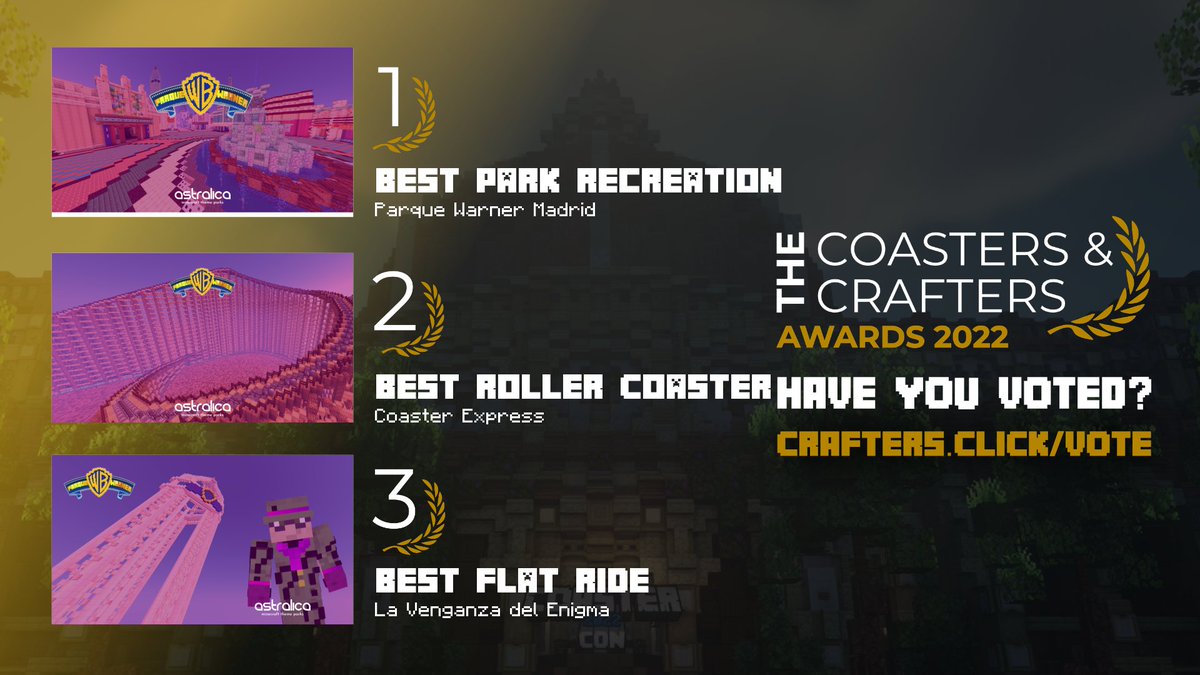 astralicaStudio's tweet photo. Muy pronto en los Coaster Crafters 😎
Podéis votar nos en el siguiente link 🤪 https://t.co/STFmWTyk6f
Very soon in the Coaster Crafters 😎
You can vote for us in the following link 🤪 https://t.co/STFmWTyk6f
#CoasterCon2022 #CCMC2022 #candcawards2022 #astralicamc #parquewarner https://t.co/IShgfRoCyh