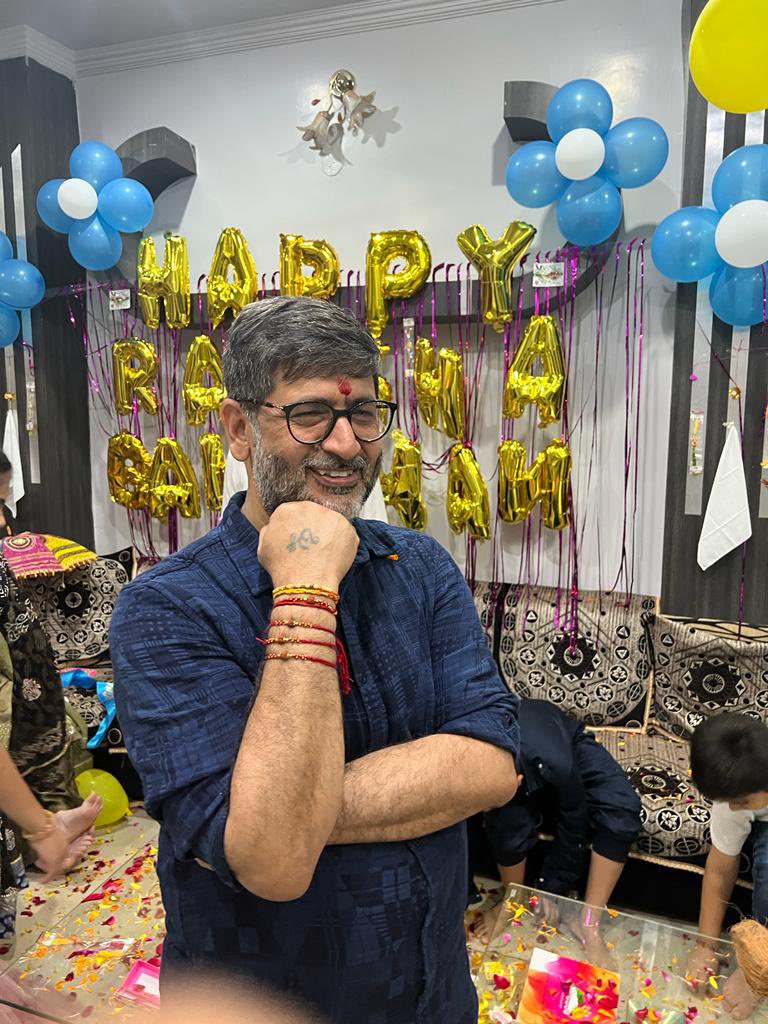 At our home in Bhopal.Celebrating Rakshabandhan with sisters and cousins after 25 years. A great Indian tradition. Happy Rakshabandhan to all those who celebrate.