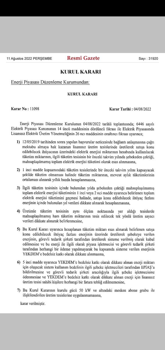 #EPDK tarafından 3 yıl geriye dönük alınan bu karar, yenilenebilir enerji yatırımlarına ve yatırımcıya darbe niteliğindedir. <a href="/tcbestepe/">T.C. Cumhurbaşkanlığı</a> <a href="/RTErdogan/">Recep Tayyip Erdoğan</a>