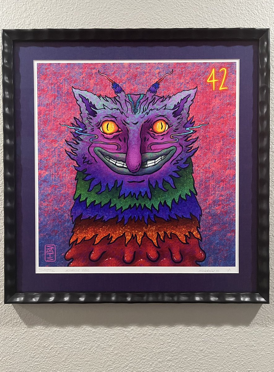 <a href="/Larisalu_/">Larisa Lu</a>  <a href="/BizarroFett/">Mounty23</a> Just got this from the framers, Well my 12 y/o loved this print so much I had to hang it outside his room as his Guardian. Thanks @Smotsnft for this amazing 1/1 signed print , and the imaginative creations that inspire …