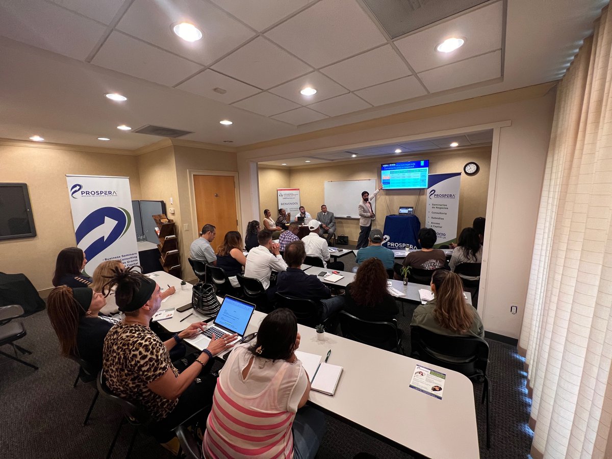 ProsperaUSA's tweet photo. Another 25 local Latino entrepreneurs are better informed and trained about legal structures and small business/vendor certification with @MeckCounty during our training session today in Spanish. #SupportLocalCLT. https://t.co/73ElAQ1dbd