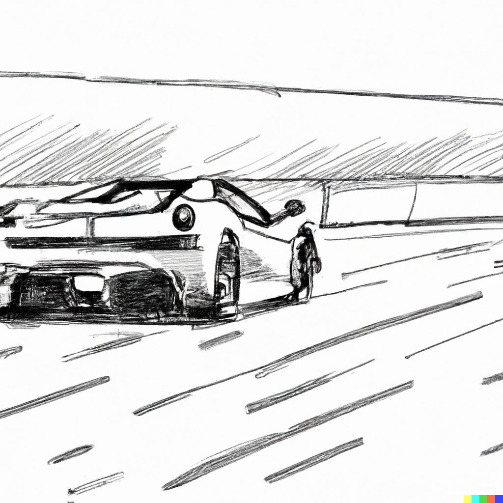 _JacobStone's tweet image. Day 12 of 50!

“A hand-drawn sketch of a Ferrari on a racetrack”

#50DayOfDallE #dalle #dalle2 #Ferrari