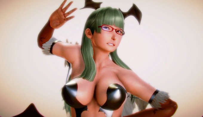 ハニーセレクトでこしらえてMMDで踊らせるモリガン マルチナ大尉 エマさん 