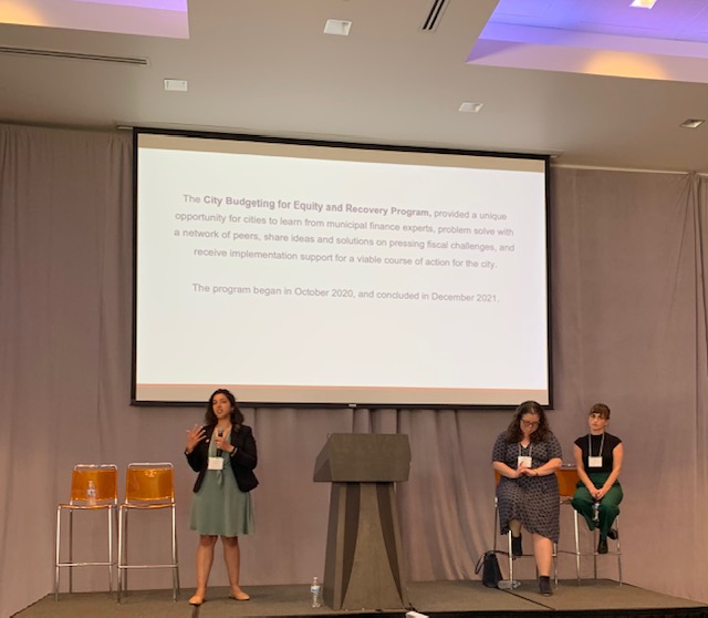 _ResourceX's tweet photo. .@AnjaliChainani talking about the @Results4America City Budgeting for Equity & Recovery initiative. @_ResourceX is proud to have participated, supporting cities in the development + application of their budgeting for #equity initiatives. More https://t.co/V0HkYTKLyh #RXSummit22 https://t.co/T923DzhW3T