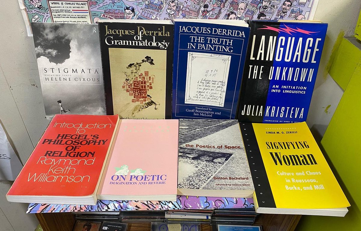 NormalsBooks's tweet photo. Now that the weather’s cooled off, turn down that Turnstile & put out that doobie!! Time to get your head back in your dialectics game! #Derrida #PoeticsOfSpace #Bachelard #Kristeva #Gadamer #CulturalAnalysis #Spiritualismandwomensrights #hegelsdialectic https://t.co/4P4qHeD5th