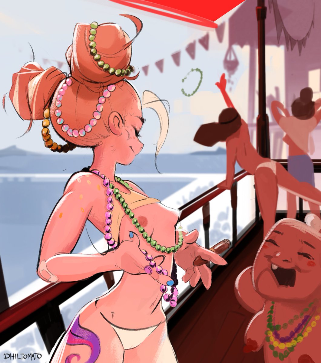 otagoth's tweet photo. A little Charly doodle during Mardi-gras. https://t.co/gy8n220X37
