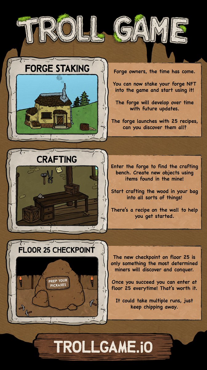 TrollGameNFT's tweet photo. Exciting things continue to go on here at @TrollGameNFT 

While we all patiently wait for the next update lets just remind everyone of the most recent changes!

@polygonstudios @0xPolygon https://t.co/69TkvtrteY