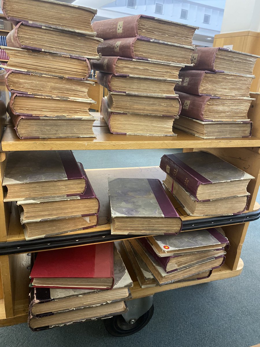 After several days of getting massive trolleys full of books like this, the librarians at the British Library archives groan when they see me arrive :(