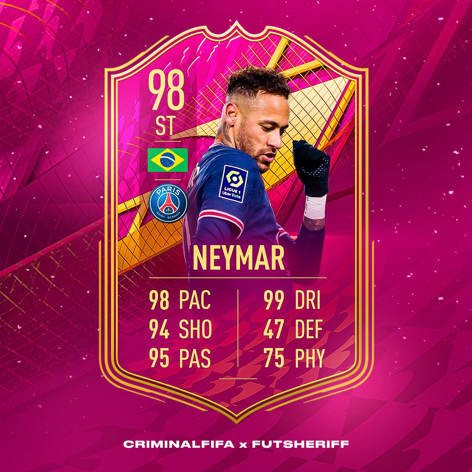 Fut Sheriff on X: 🚨Neymar🇧🇷 is in TOTW! OFFICIAL STATS✓ @Criminal__x ❤️  #fifa22  / X